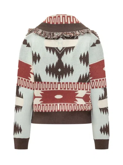 Alanui Jacquard Cardigan With Fringes In Multi