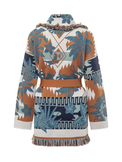 Alanui Jacquard Cardigan With Belt In Multi