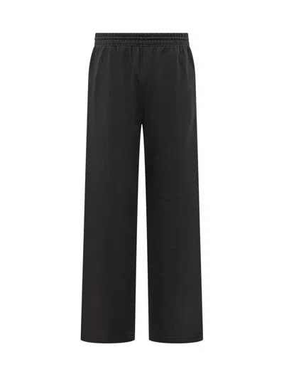 Burberry Logo Printed Drawstring Track Trousers In Black