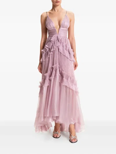 Maria Lucia Hohan Yarinna Ruffled Asymmetrical Dress In Pink