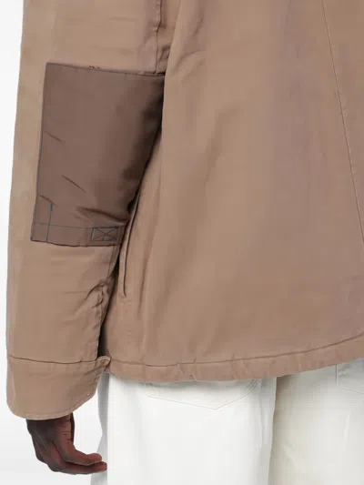 Oamc Cotton Zip Jacket Collared Design In Brown