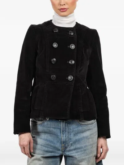 R13 Double-breasted Cadet Jacket In Black