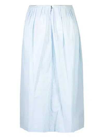 缩褶中长半身裙