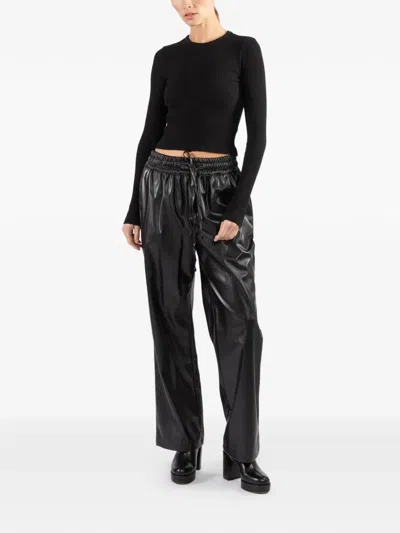 Overlover Drawstring Elasticated Trousers In Black