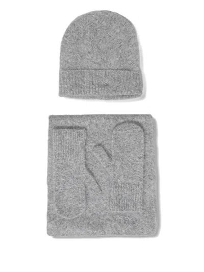 LOGO针织套头帽套装