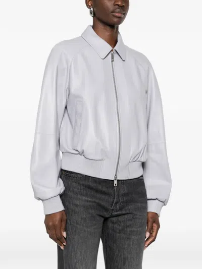 Desa 1972 Leather Raglan Bomber Jacket In Multi