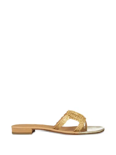Cornetti Argoese Flat Sandals In Gold