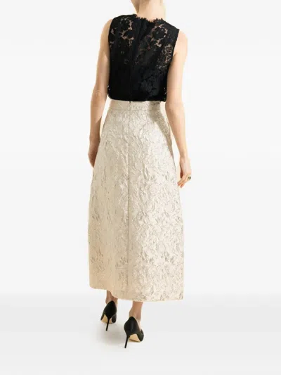 Lunatica Milano Venice Textured Midi Skirt In Neutral