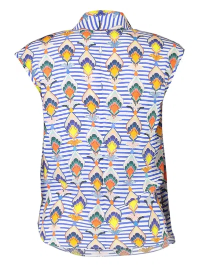 Maison Common Stripe-pattern Blouse In Blue