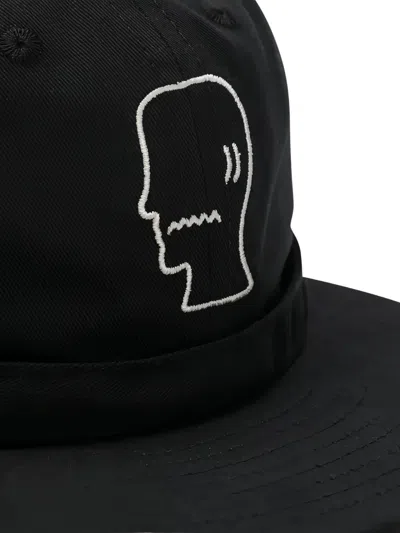 Brain Dead Extended Strap 6 Panel Logohead Hat In Black