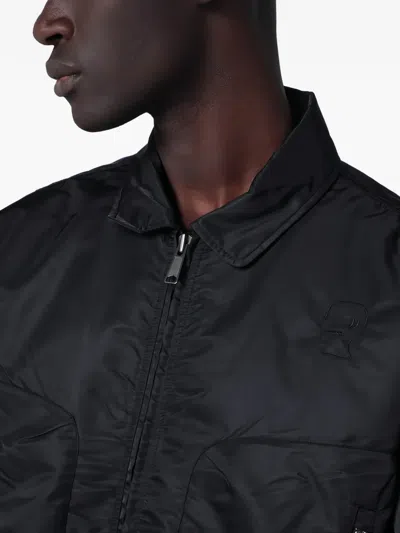 Brain Dead Black Nylon Zip Bomber Jacket In Multi