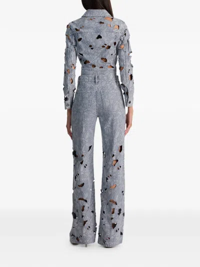 Alice And Olivia Chic Eyelet Jean In Blue