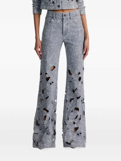 Alice And Olivia Chic Eyelet Jean In Blue