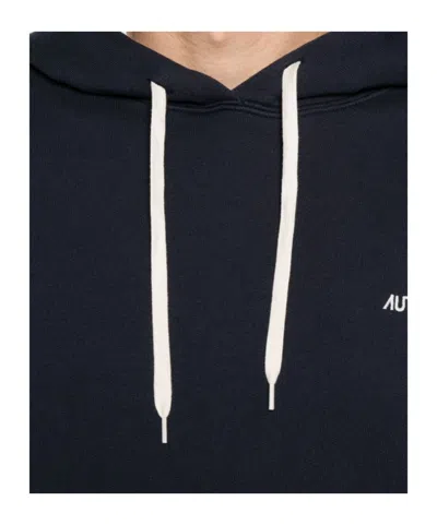 Autry Hooded Sweatshirt Drawstring Ribbed Cuffs In Black