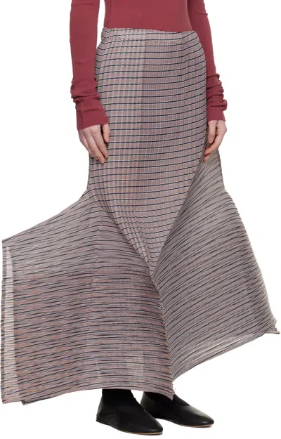 Issey Miyake Asymmetrical Hem Midi Skirt In Gray