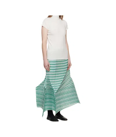 Issey Miyake Asymmetrical Hem Midi Skirt In Green