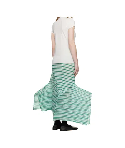 Issey Miyake Asymmetrical Hem Midi Skirt In Green