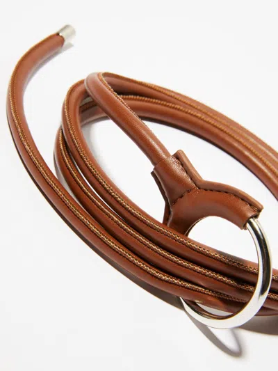 Maxco. O-buckle Tubular Belt In Brown