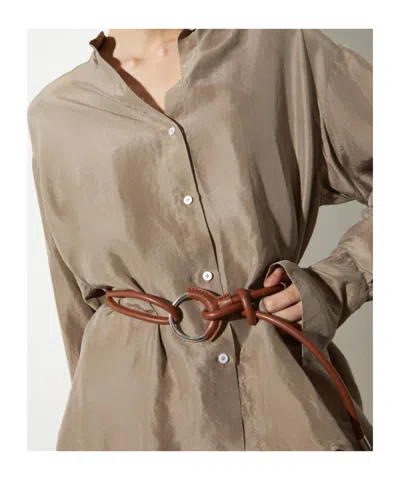 Maxco. O-buckle Tubular Belt In Brown