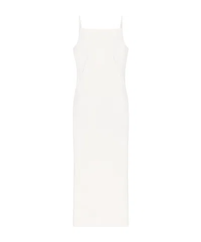 Givenchy Women White Long Dress With Square Neckline And Rear Single Slit In Viscose Blend Woman In White