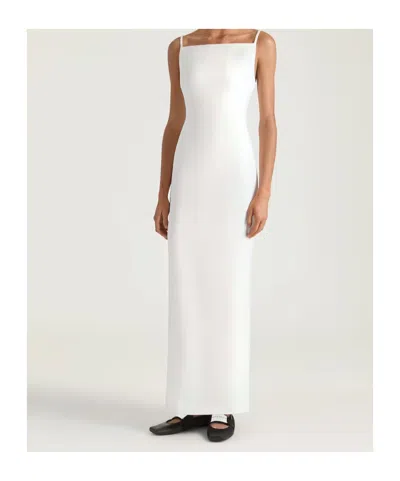 Givenchy Women White Long Dress With Square Neckline And Rear Single Slit In Viscose Blend Woman In White