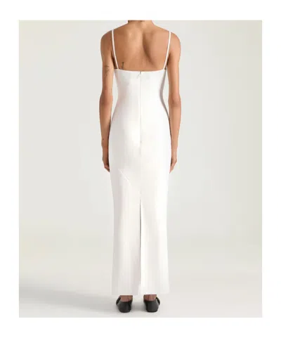 Givenchy Women White Long Dress With Square Neckline And Rear Single Slit In Viscose Blend Woman In White