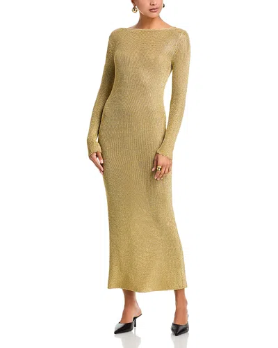 Staud Knitted Maxi Dress In Green