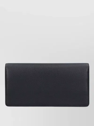 Mulberry Chain Strap Wallet Gold Tone Hardware Pebbled In Black