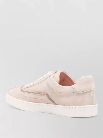 Fabiana Filippi Women Beige Suede Sneakers, 8.5 Luxury Sneakers For Women Darveys In Pink