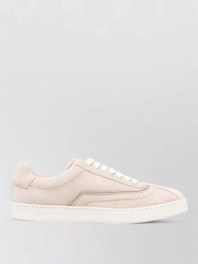 Fabiana Filippi Women Beige Suede Sneakers, 8.5 Luxury Sneakers For Women Darveys In Pink