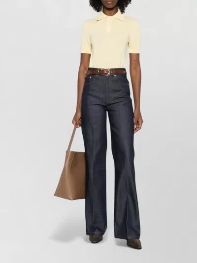 Apc Polo Collar Top Silk And Nylon In Neutral