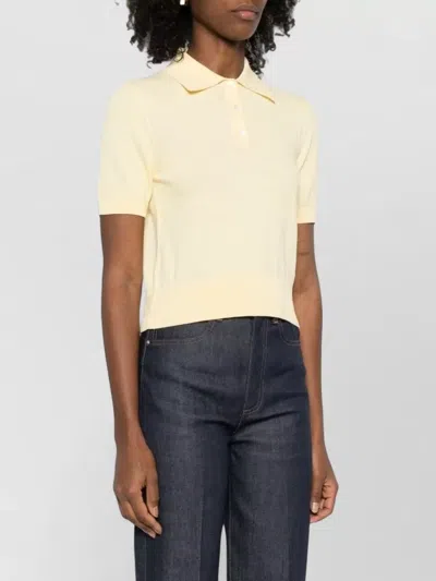 Apc Polo Collar Top Silk And Nylon In Neutral