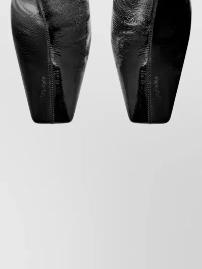 Courrèges Knee High Boots Pointed Toe Block Heel In Black