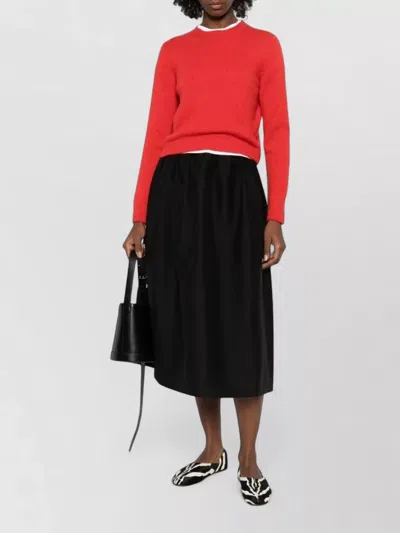 Totême Wool A Line Midi Skirt Side Pockets In Black