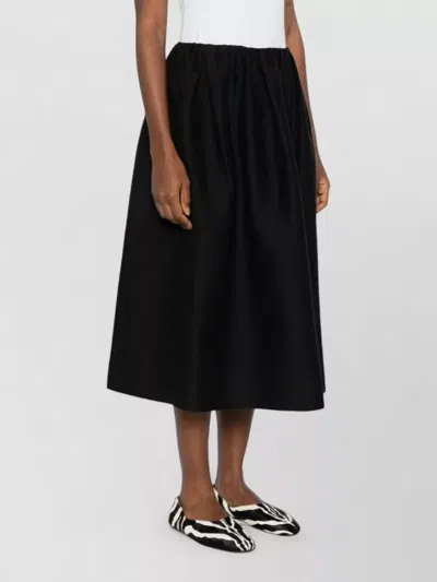 Totême Wool A Line Midi Skirt Side Pockets In Black