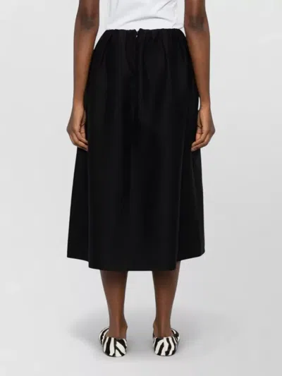Totême Wool A Line Midi Skirt Side Pockets In Black