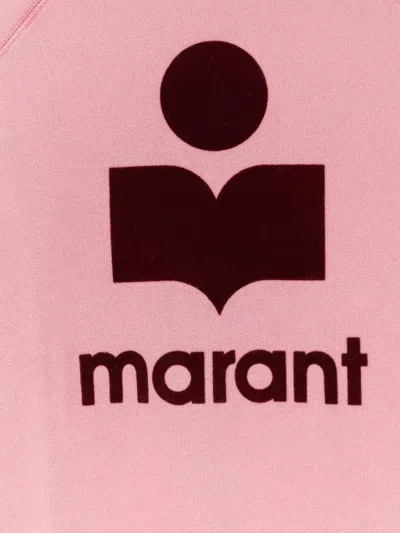 Isabel Marant Étoile Knit Sweatshirt Raglan Sleeves Ribbed Hem Cuffs In Pink