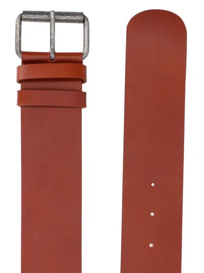 Aspesi Adjustable Belt Straight Cut Multiple Loops In Red