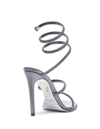 René Caovilla 105mm Rhinestone-embellished Sandals In Gray