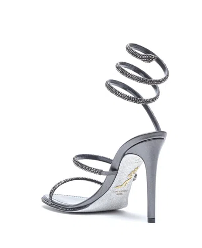 René Caovilla 105mm Rhinestone-embellished Sandals In Gray