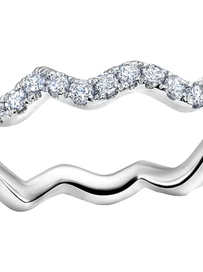 Graziela Diamond Stackable Band Ring In Silver