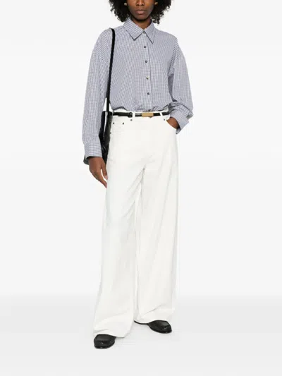 Haikure Bethany Twill Wide-leg Jeans 45 In White