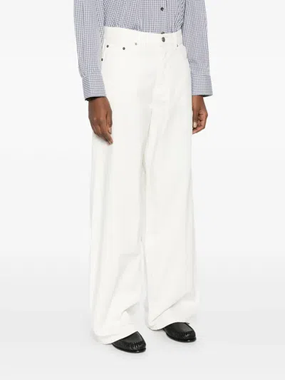 Haikure Bethany Twill Wide-leg Jeans 45 In White