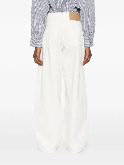 Haikure Bethany Twill Wide-leg Jeans 45 In White