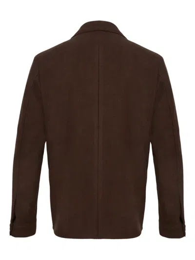 Franzese Collection Wool Overshirt In Brown