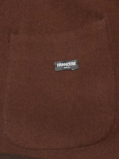 Franzese Collection Wool Overshirt In Brown