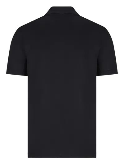 Givenchy Dark Blue Polo Shirt With Logo Embroidery Men In Black