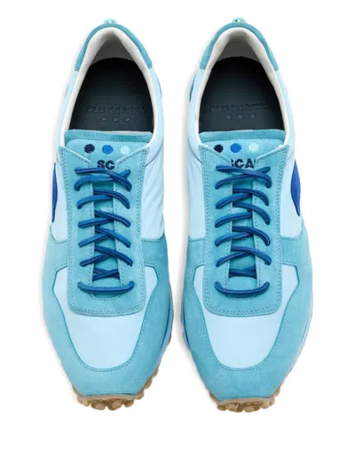 Blu Scarpa Round-patch Sneakers In Blue