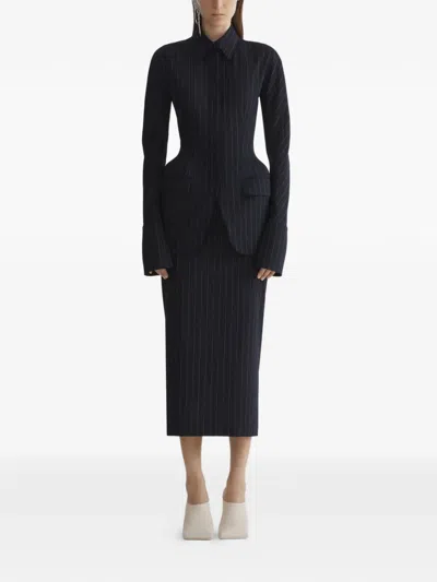 细条纹精裁夹克