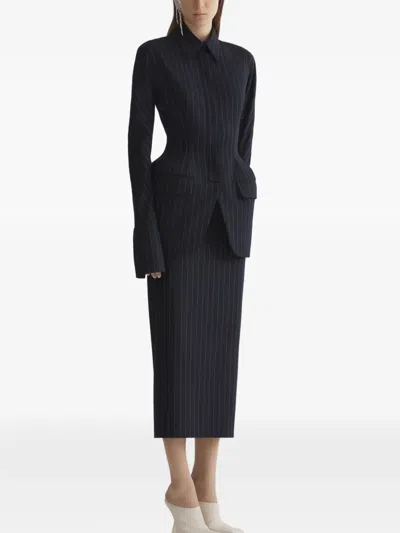 细条纹精裁夹克